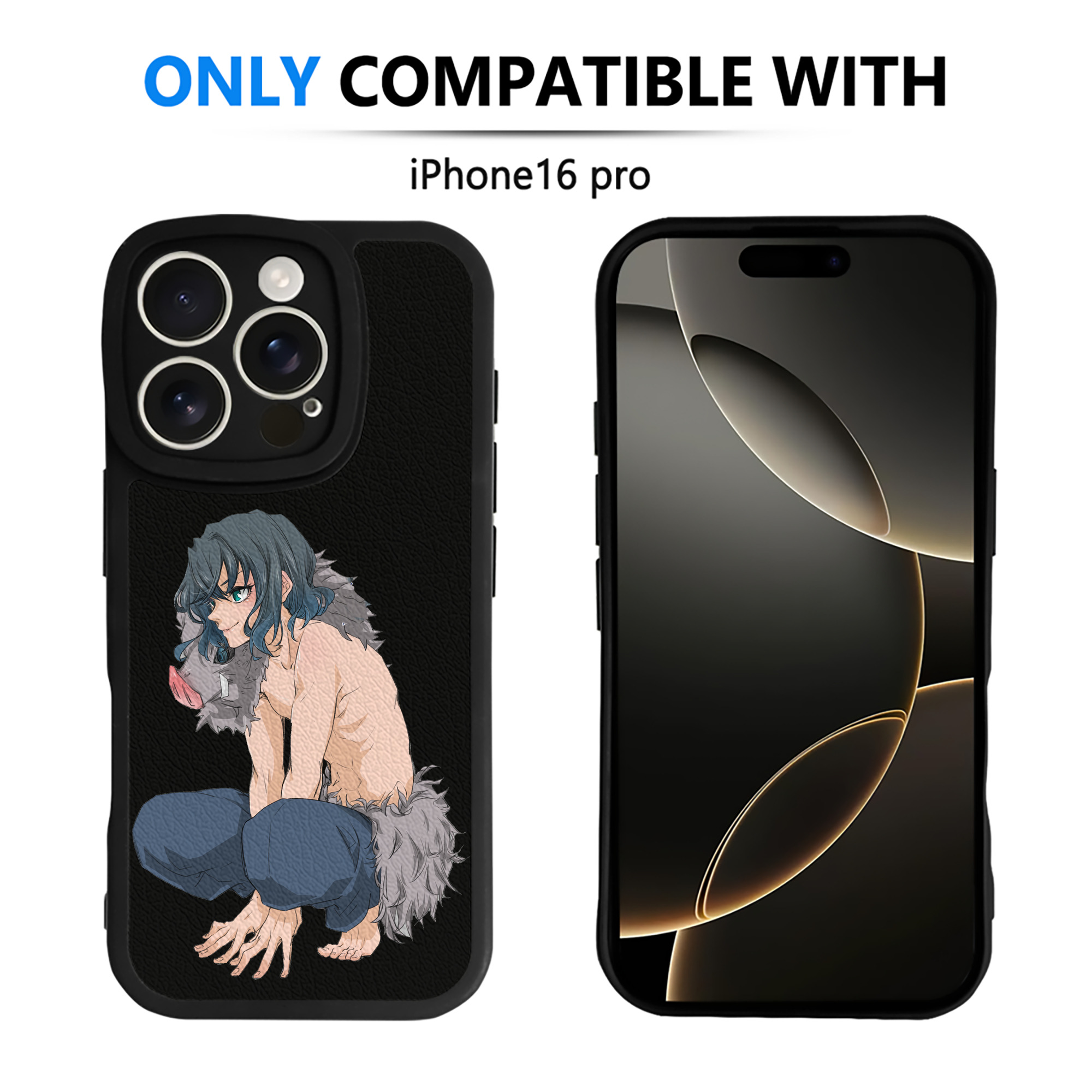 （画像用） 鬼滅の刃（きめつのやいば）嘴平 伊之助／はしびら いのすけ Hashibira Inosuke 【iPhone 16シリーズ対応】シリコンスマホケース（レザー調） 材質：シリコン